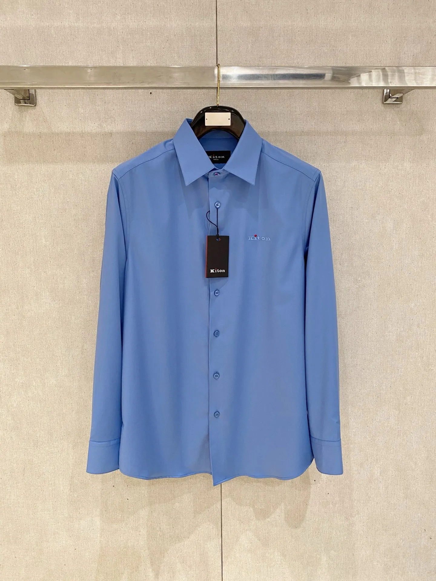 Kiton26 new Italian old money style men's casual solid color simple shirt