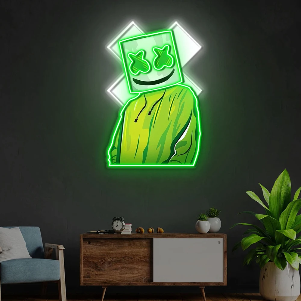 

Cartoon Neon Sign Handmade Personalized Custom Neon Signs for Living Room Office Room Wall Hangings Led Artwork Acrylic Light