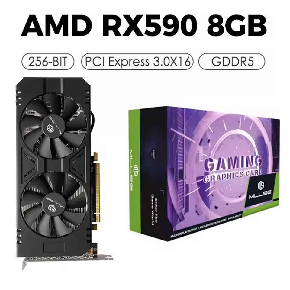 Placa gráfica para jogos MLLSE AMD Radeon RX590 8GB 
