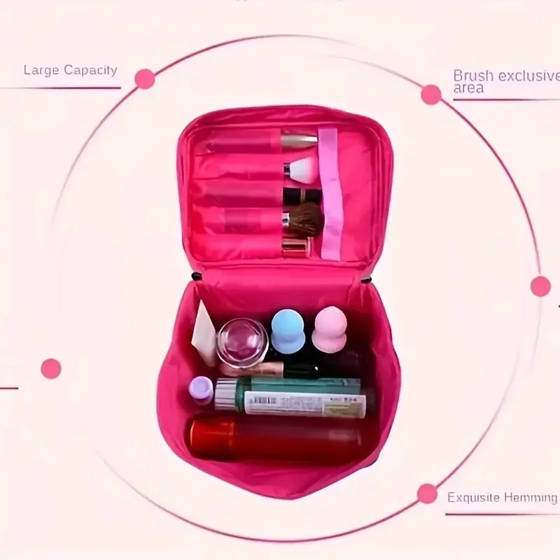 Bolsa de maquillaje de gran capacidad para mujer, bolsa de almacenamiento de cosméticos, bolsas de aseo plegables, bolsa de cosméticos de mano