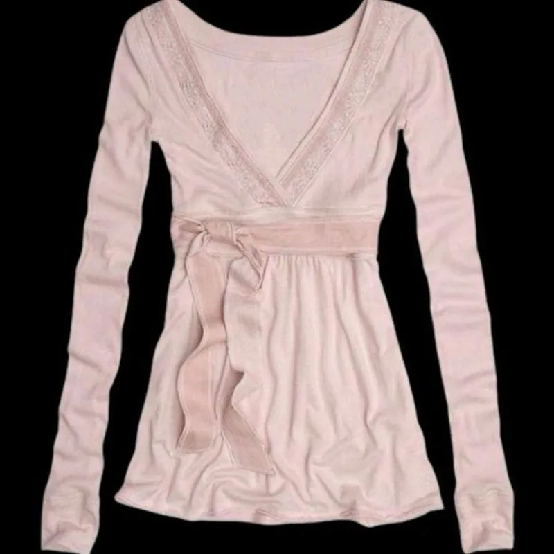 Immagine 4: Maglietta a Maniche Lunghe Casual con Stampa, Collo Tondo, Vestibilità Regolare, Stile Femminile Dolce e Fresco, Lunghezza Regolare, per Donne