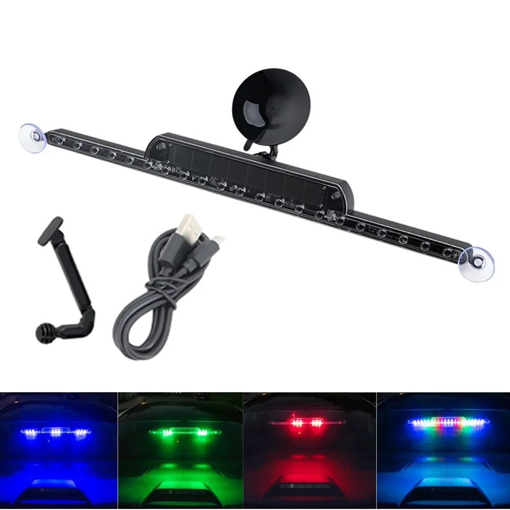 

Strobe Police Lights LED Warning Lamp Solar RGB Car Anti Collision Lights Parking Signal Lamp Flasher Emergency Warning Lighting