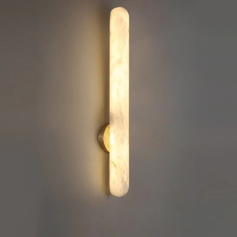 Semi-round wall lamp, living room background wall porch long marble lamp, modern simple light luxury decorative bedroom