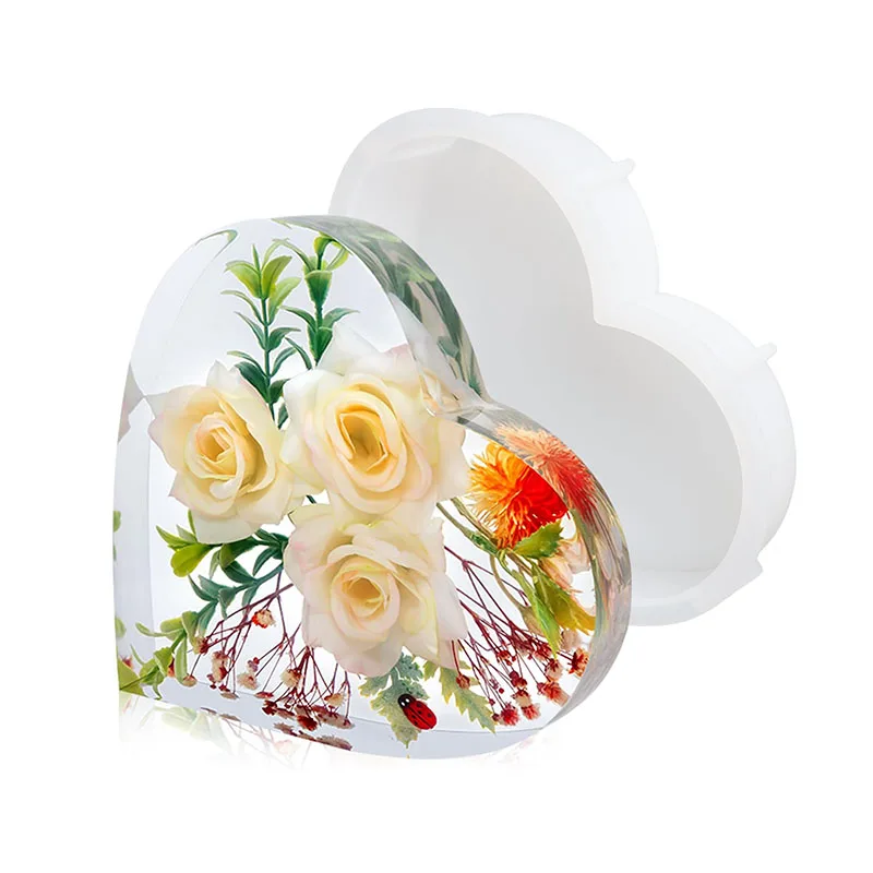 Large Heart Epoxy Resin Mold For Flower Preservation DIY Bookend Wedding Bouquets Valentine's Day Gifts Home Decoration Tools