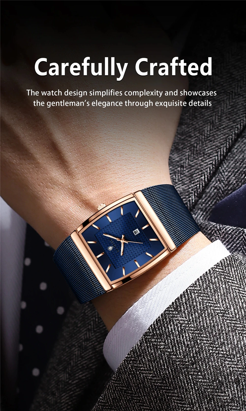 New Dress Automatic Watches For Man High Quality Metal Fashion Quartz Wristwatches Swiss Brand Ultra Thin Square Watch Men Lusso