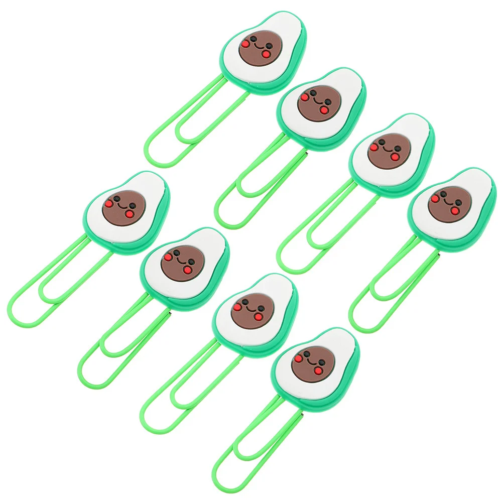 8Pcs Avocado Shaped Paper Clips Cute Small Filing Bookmarks Office School Use Avocado Paper Clips Cute Paperclips