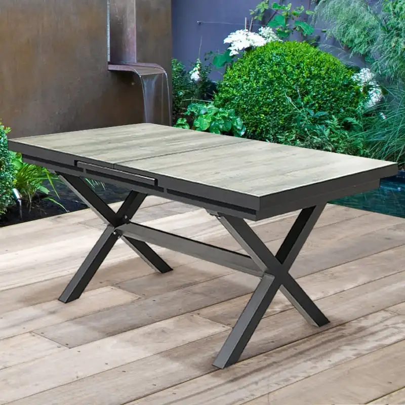 Manufacturers Custom High Quality Outdoor Garden Terrace Aluminum Dining Table Durable Retractable Dining Table