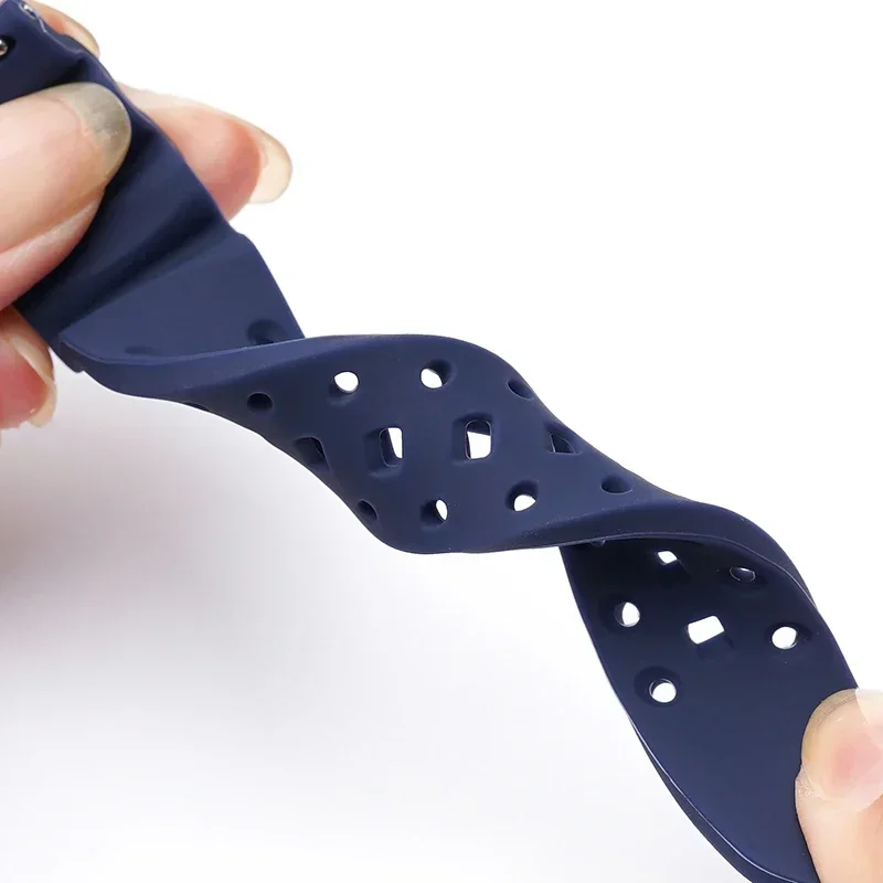 CxdCorrea de silicona de alta resistencia 20mm 22mmDiving pulsera deportiva impermeable para Omega Longines Seiko correa de reloj de abulón enlatado