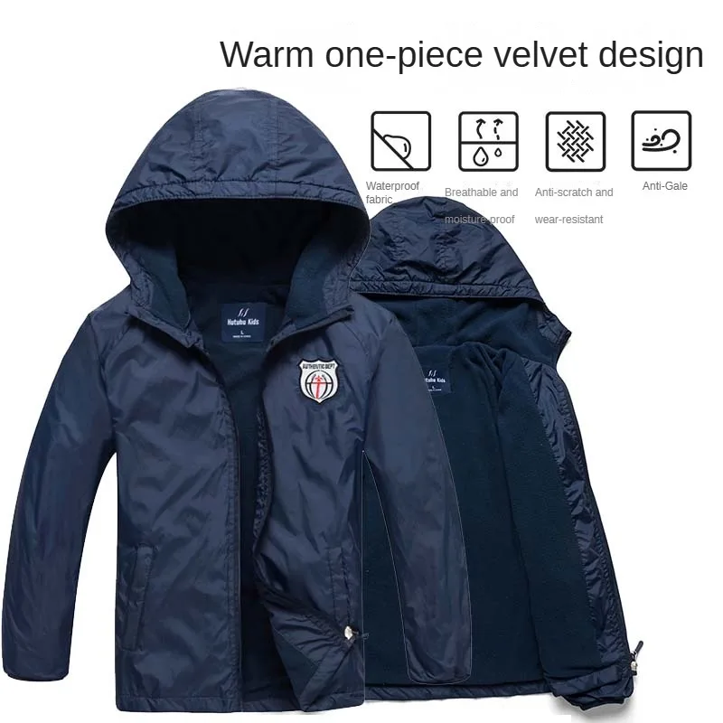 Boys Rain Jacket with Detachable Hood Lightweight Raincoats for Kids Windbreaker Warm Clothes Autumn jackette