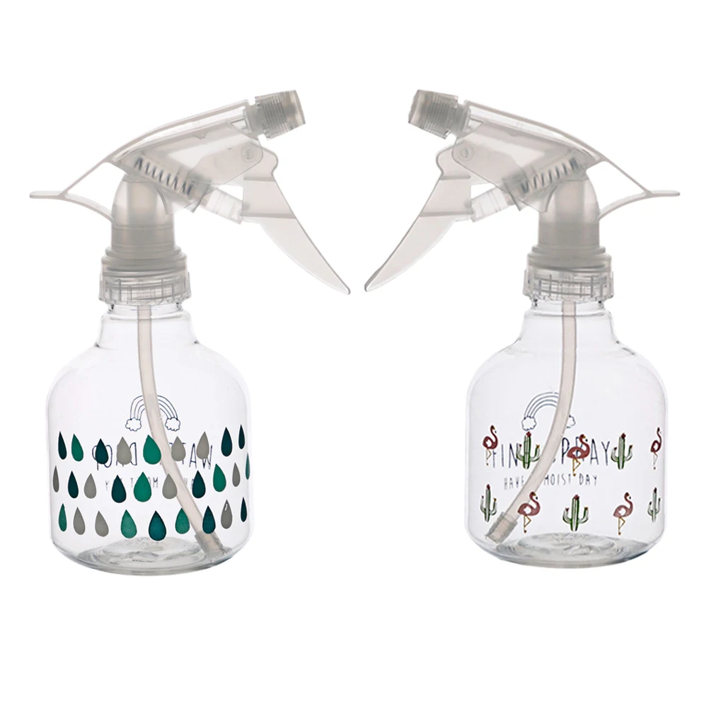 

2pcs Multifunctional Spray Bottle Press Pump Sprayer Watering Can Flamingo Pattern Durable Garden Tool For Home Office Hospital