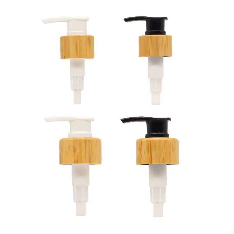 

10pcs/lot Wooden Black White pump 24mm 410 Bamboo Shampoo Lotion bottle Dispenser Lotion pump 24/410 28/410