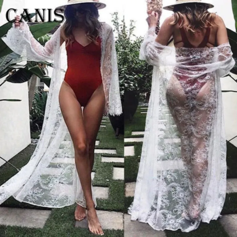 Sexy Womens Lace Mesh Hollow Night Dress Robes See-Through Long Maxi Underwear Lingerie Babydoll Sleepwear Nightwear Sleep Dress