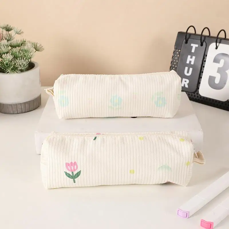 Estuche de lápices multiusos, bolsa pequeña con cremallera, elegante, papelería escolar