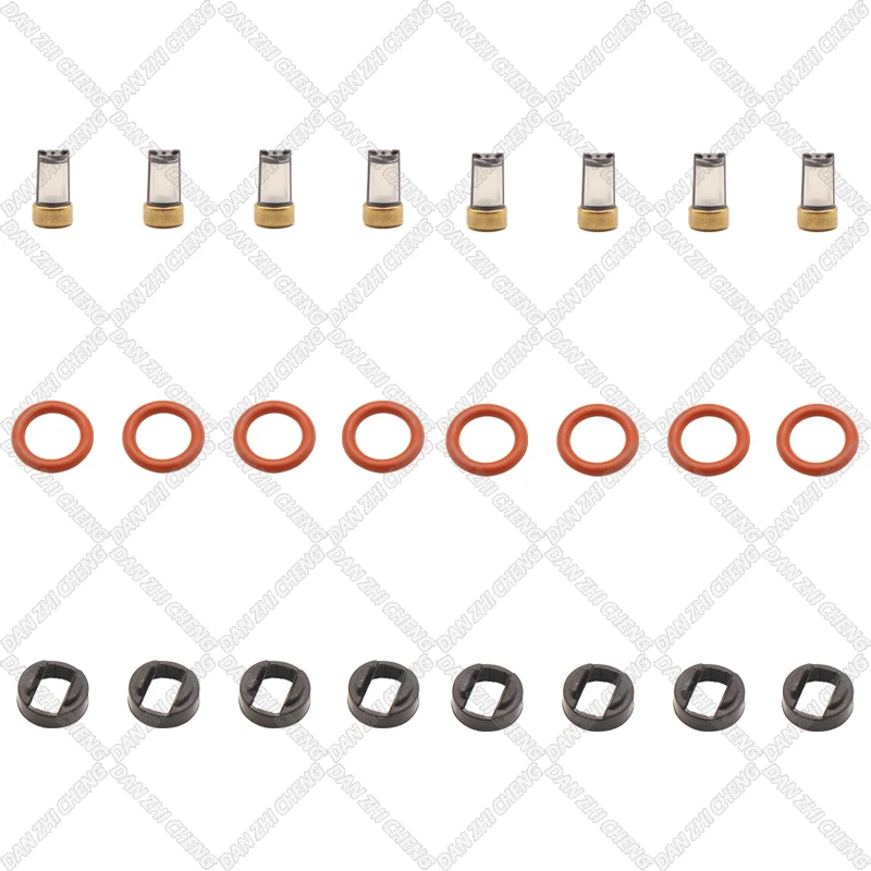 

8 SET For 23250-0T010 23250-0T020 2009-2015 Toyota Corolla Matrix Fuel Injector Service Repair Kit Filters Orings Seals Grommets