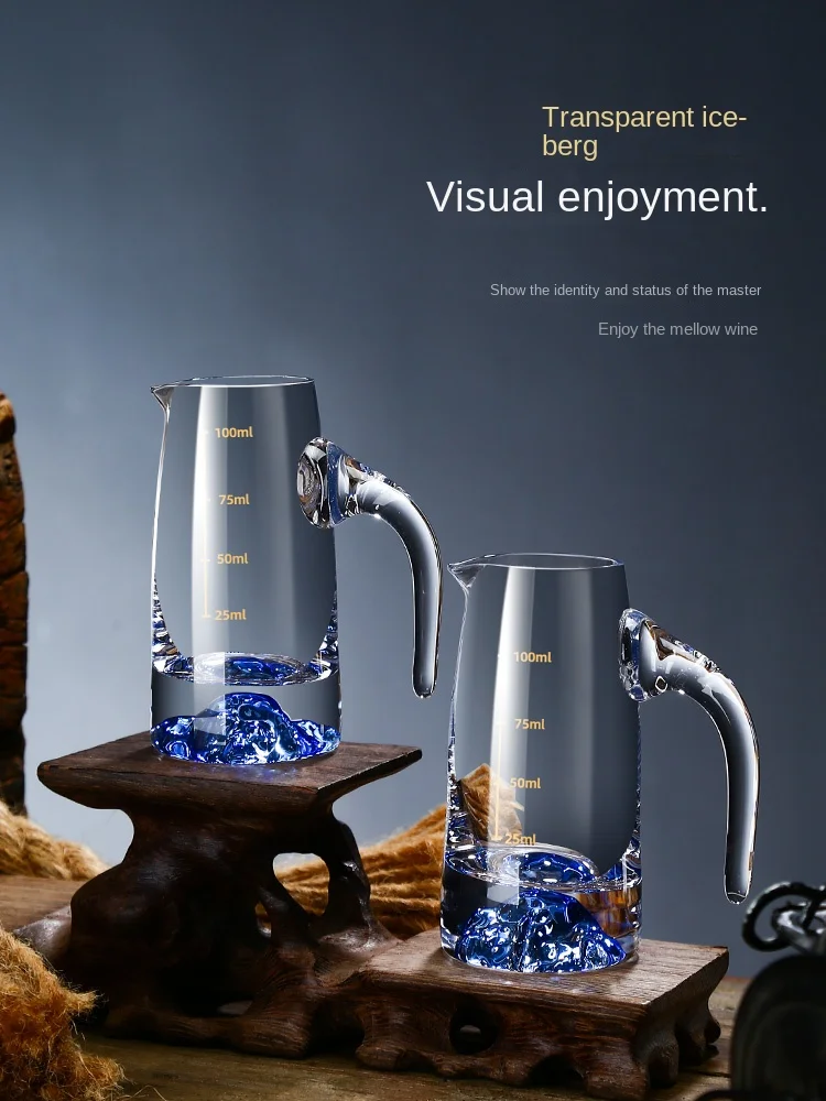 Baijiu cup set, household creative Blue Mountain Jinshan bullet cup, high-end wine dispenser, one cup wine set