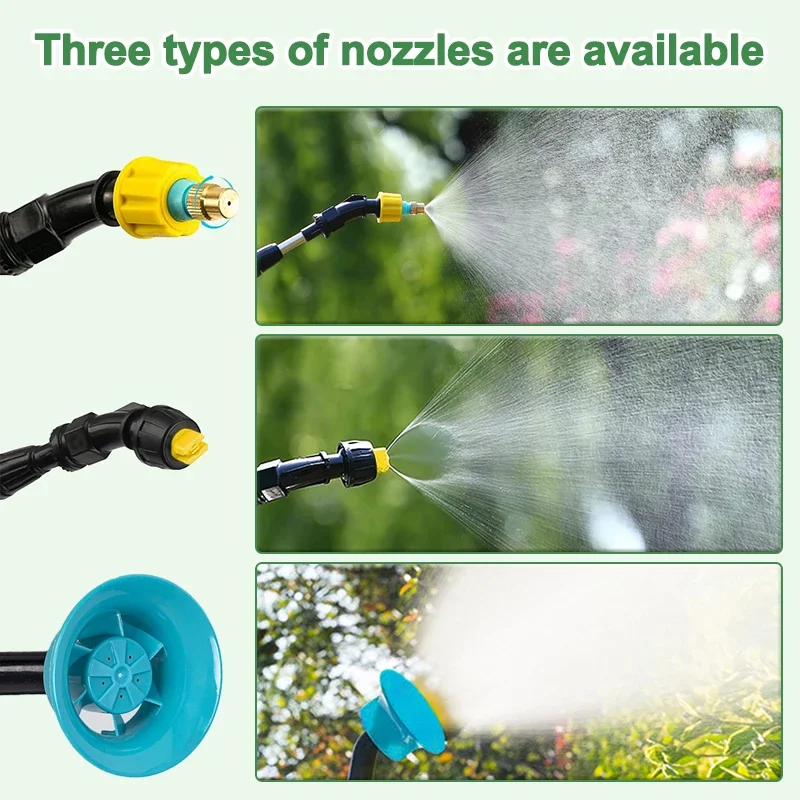 Electric Plant Sprayer with 3 Nozzles Telescopic Wand Watering Garden Plant Mister Sprayer Yard Lawn Weeds Plants Irrigation