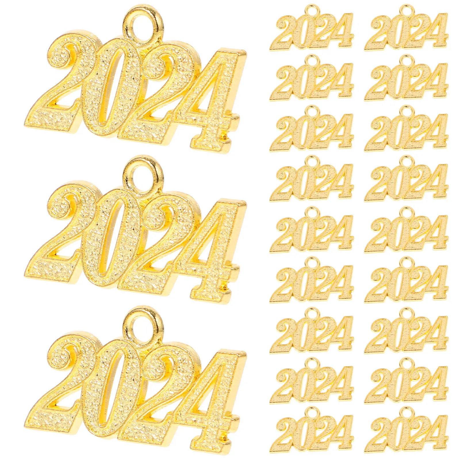 

50 шт. подвесок-цифр 2024 из сплава для изготовления украшений своими руками, привлекательные, для закладок и брелоков