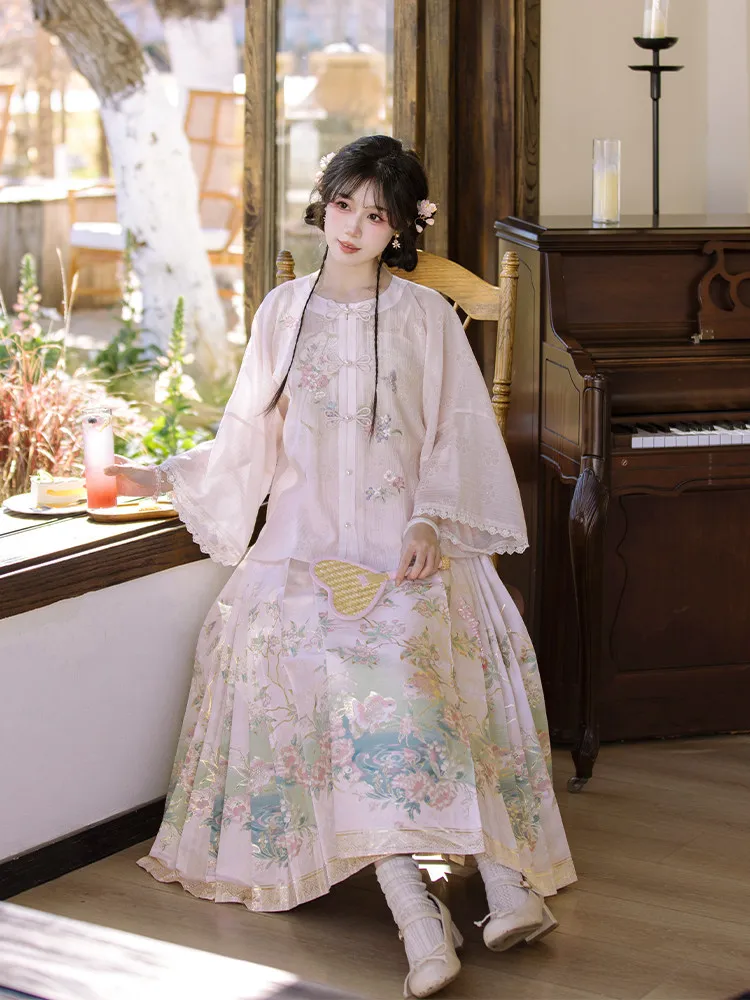 Chuan Dai Shiguang Long Qipao Skirt Original Woven Gold Imitation Flower Small Eight Parts Short Skirt Daily High Waist a Type