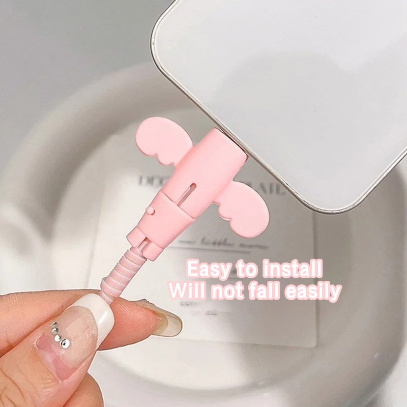 20 шт., милый маленький ангел, защитный чехол для кабеля для передачи данных, противоразрывной органайзер для кабеля, USB TypeC, рукав для линии передачи данных