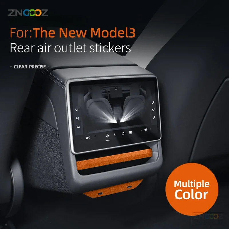 Car Rear Air Outlet Trim Panel Stickers Made of For Tesla Model 3 Highland 2024 decorative Auto Interior Accessories