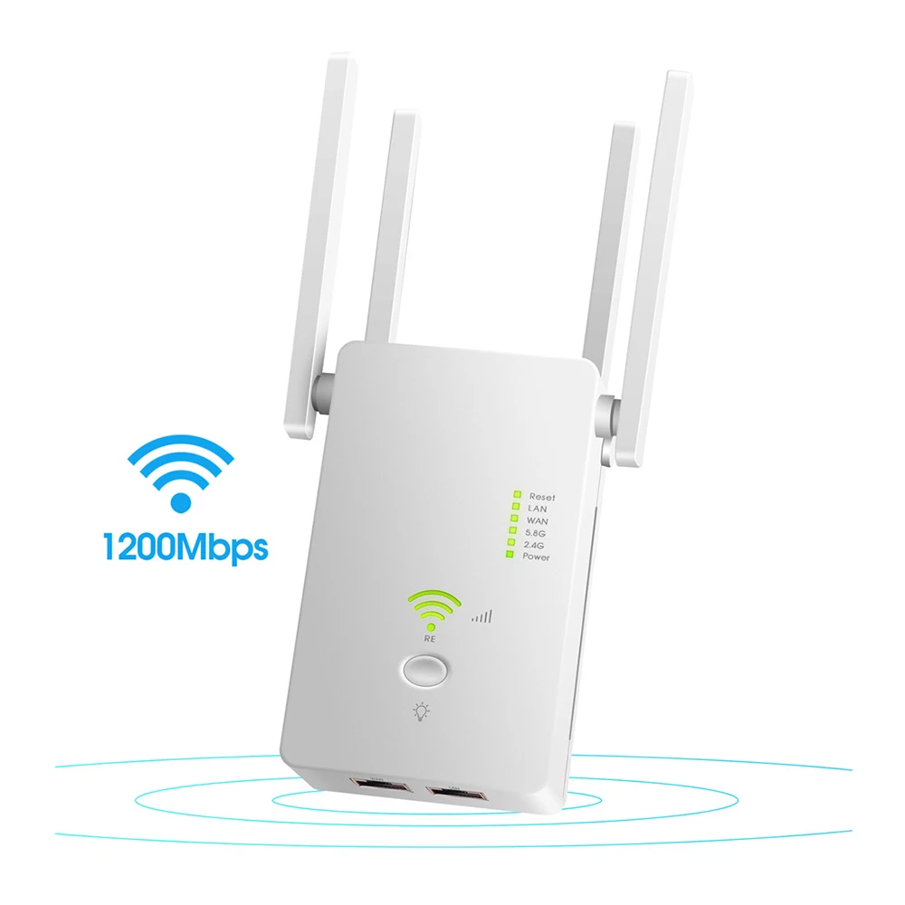 5Ghz Wireless WiFi Repeater 1200Mbps Router Wifi Booster 2.4G Long Range Extender 5G Wi-Fi Signal Amplifier Repeater