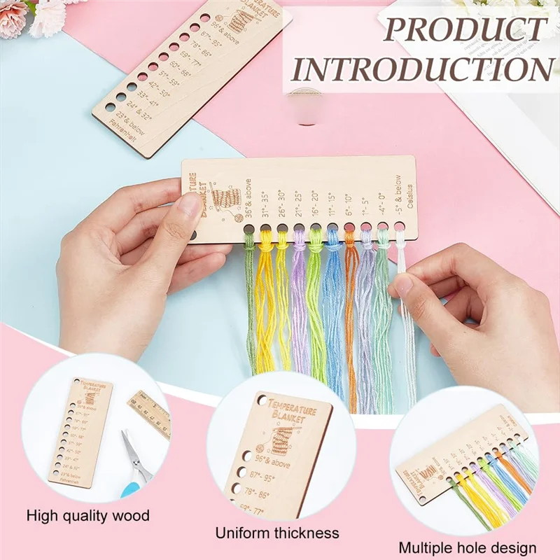 AT48-Knitting Temperature Color Chart Blanket Planner For Thread Crochet Projects Handmade Gifts