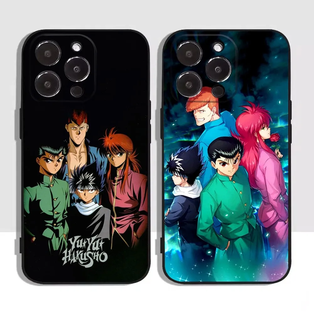 YuYu Hakusho Phone Case For Apple iPhone 15,14,13,12,11,XS,XR,X,8,7,Pro,Max,Plus,mini Silicone Black Cover