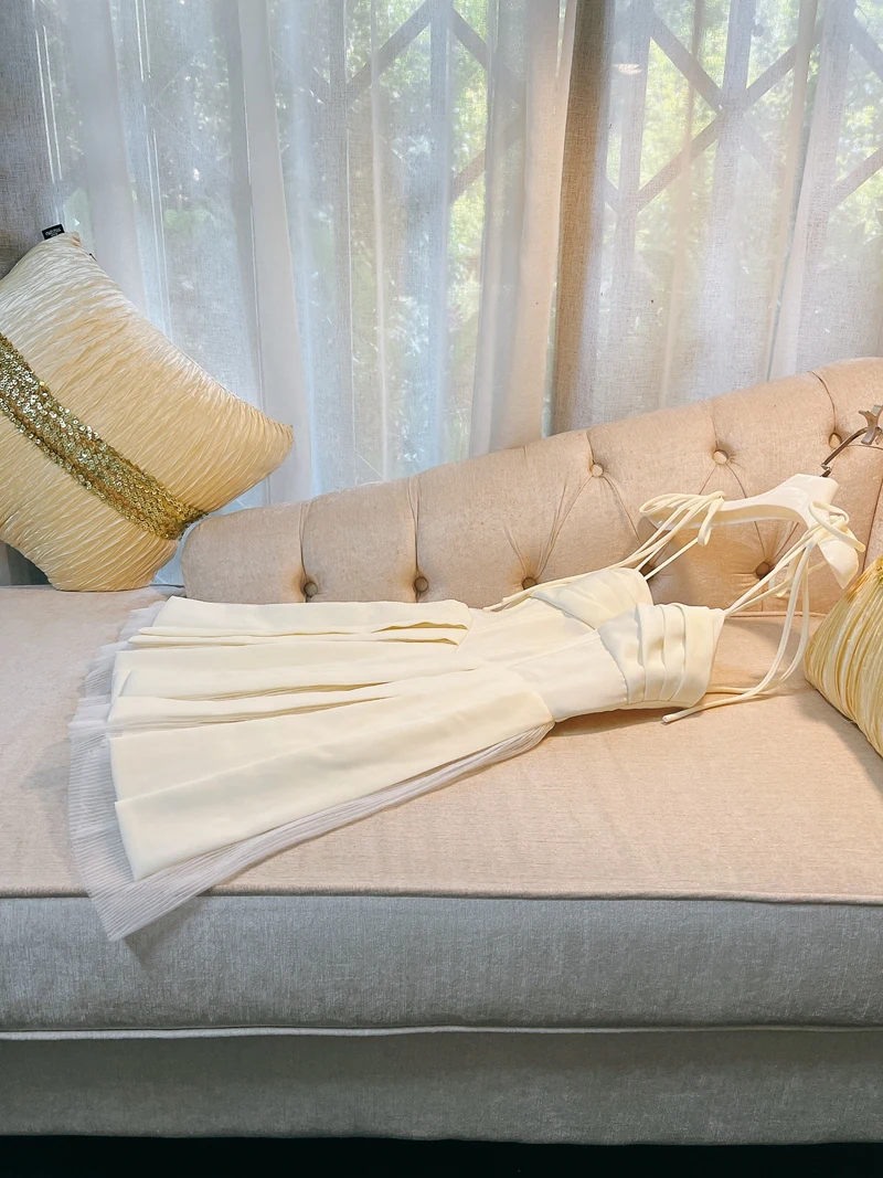 

Ele Fibone Waist Tie Brtte Dr Vaion Vibes High Waist ort Skirt No Sve Polyester Fiber Youthful Girl Feeling