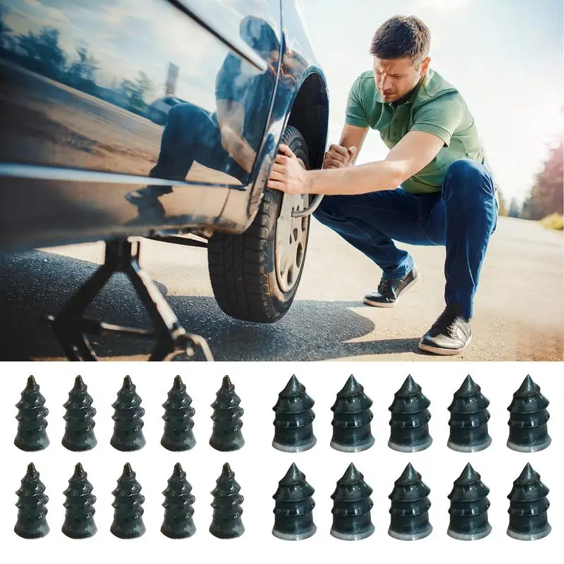 Tire Screw Plugs Vacuum Tire Repair Nail Kit 10Pcs Tire Repair Plugs Tire Repair Screws Self-Service  with Screwdriver