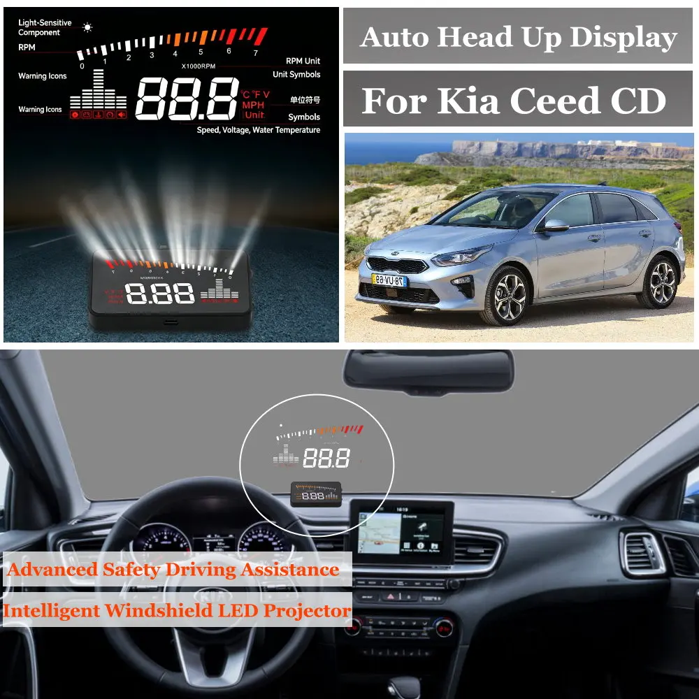 Car Head Up Display For Kia Ceed ED JD CD 2006-2026 AUTO HUD Speedometer Odometer Windshield Projector Accessories