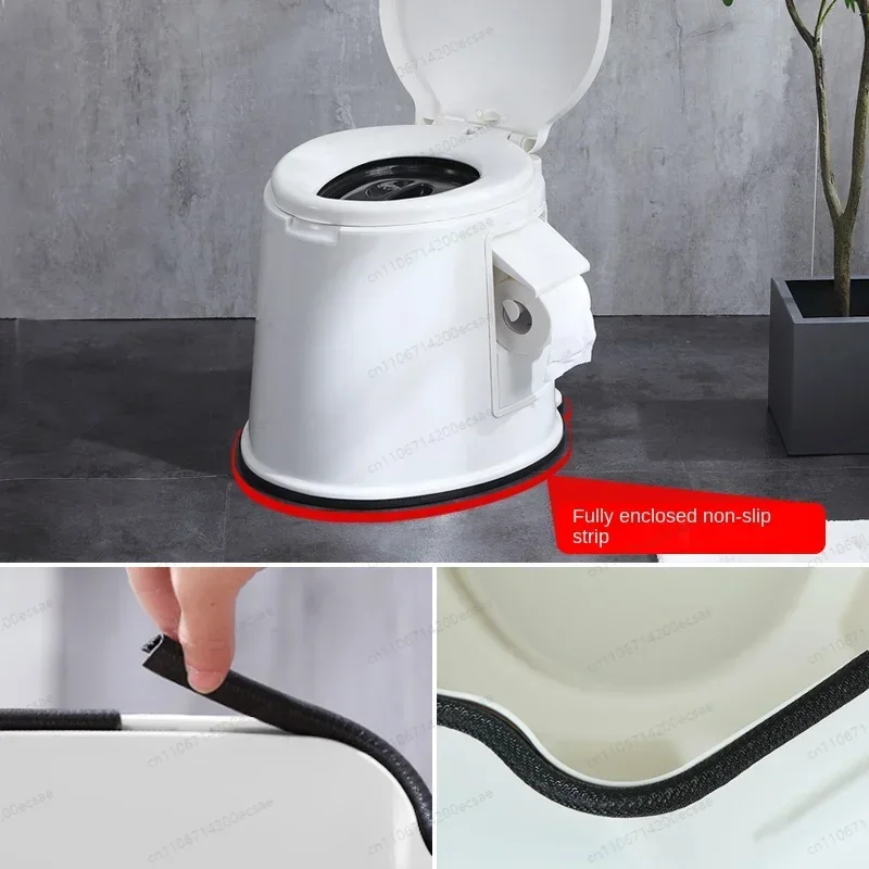 High Appearance Design Portable Commode Chair, Anti Slip Thickened Toilet Chair for Elderly & Pregnant Women, Large Size