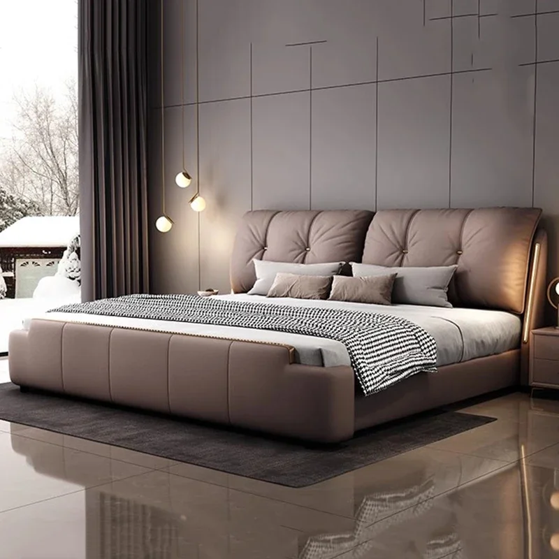 #￥Mobile Sex Massage Bed Bedroom Double Queen Luxury Modern Bed Multifunctional Sleeping Wooden Camas De Casal Home Furniture