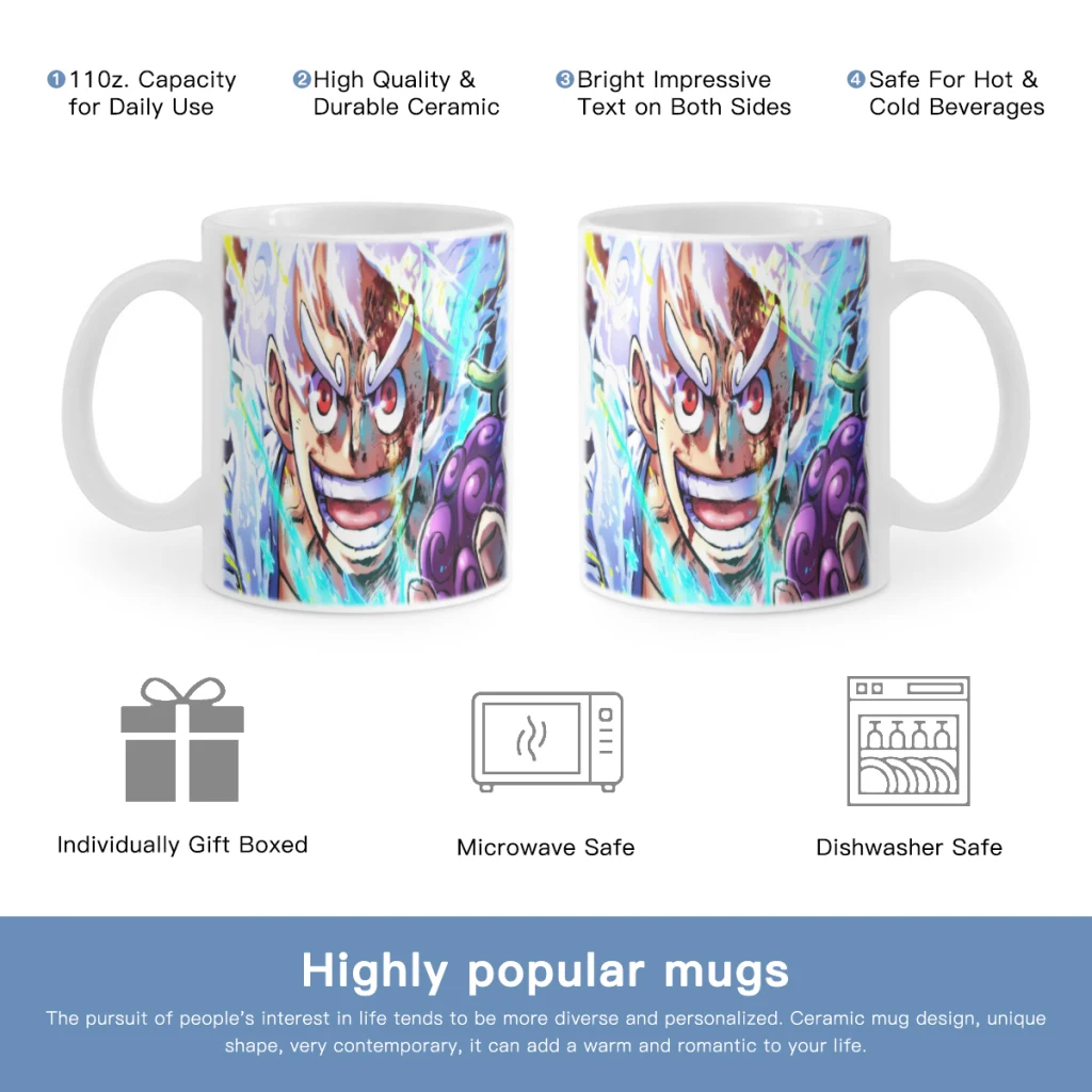 

ONE-PIECE-Luffy-Free shipping Coffee Mug Custom Tea Cup Black Milk Beer Mugs Lovers Friends Gifts