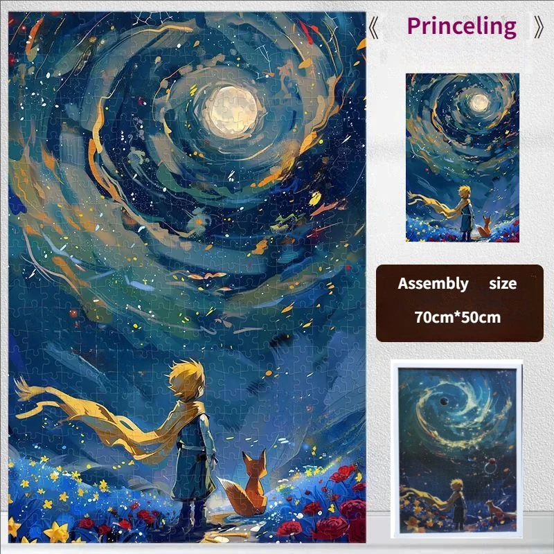 1000pcs Paper Jigsaw Puzzle 100pieces 1.1mm Toy Prince and Shiba Inu Moon Star Night Bedroom Decor Wall Stickers Puzzle Paper