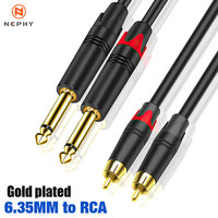 Gold Plated Dual RCA Audio Cable Jack 6.5mm to RCA Wire 6.35mm Type C кабель 3 5 jack to 2 RCA for TV PC Amplifiers DVD Speaker