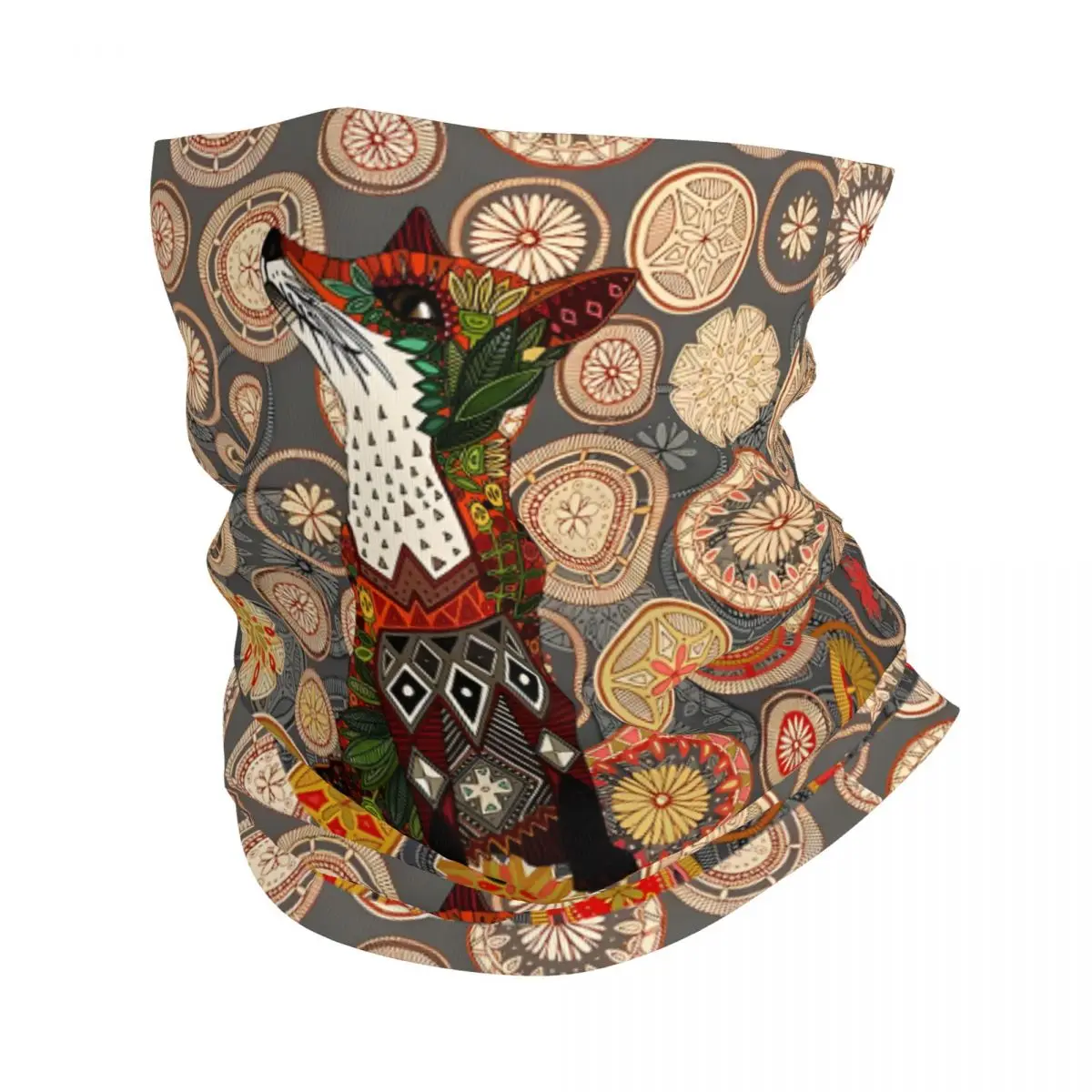 Mandala Fox Tapestry Retro Headband Neck Thin Men Women Hiking Tube Scarf Face