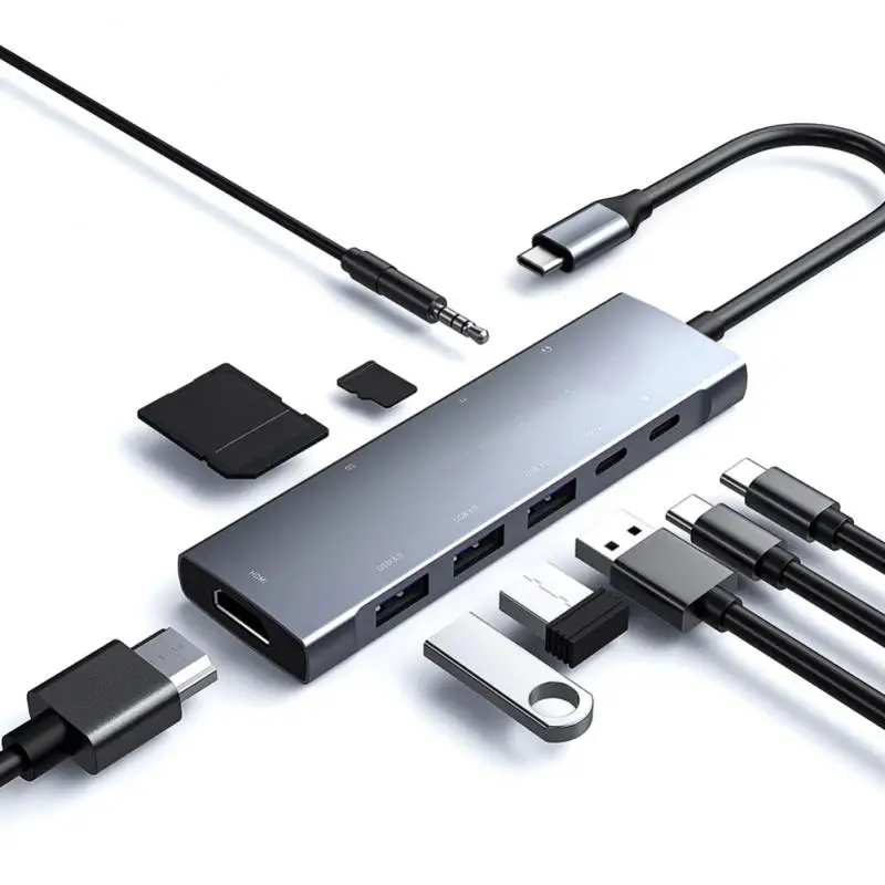 Hub-USB Type-C,MacBook, 4K,HDTV, Aux Dock, S21, USB 3.0, 3,0, 2,0用
