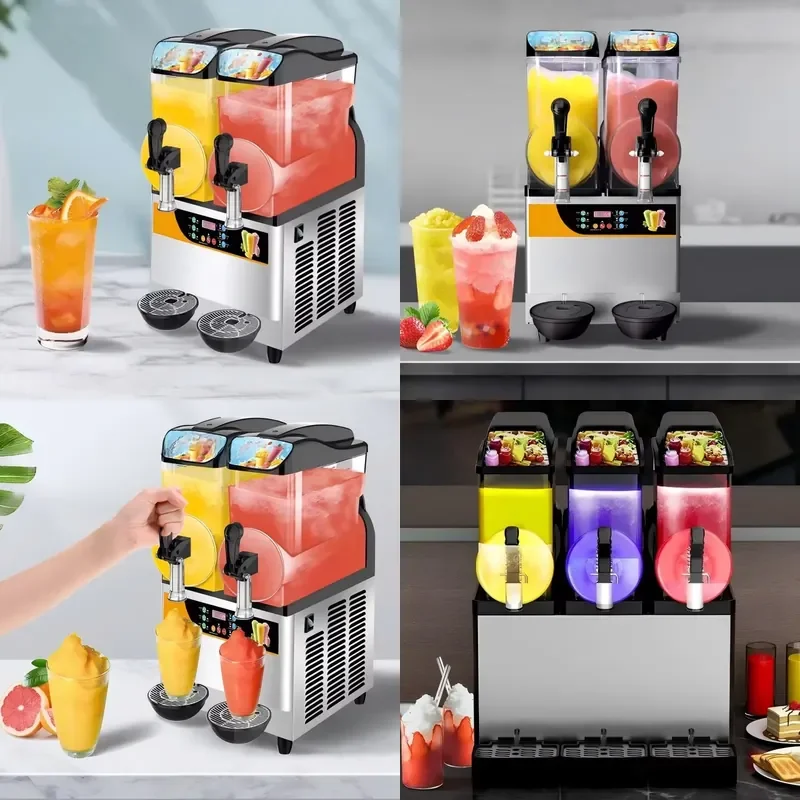 High Performance Commercial Slush Machine Two Tank Suitable for Hot Climates