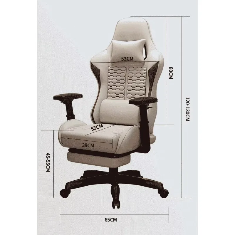 White Gaming RGB Chair with Adjustable Height Leather Metal Materials for Home Office Bedroom Features Massage Cheap for Gamers