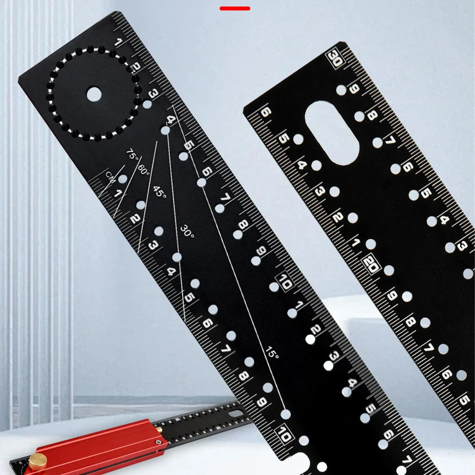 Right Angle Ruler 12 Inch Metric Imperial Adjustable Ruler Retractable Framing Square For Carpentry Measuring Woodworking