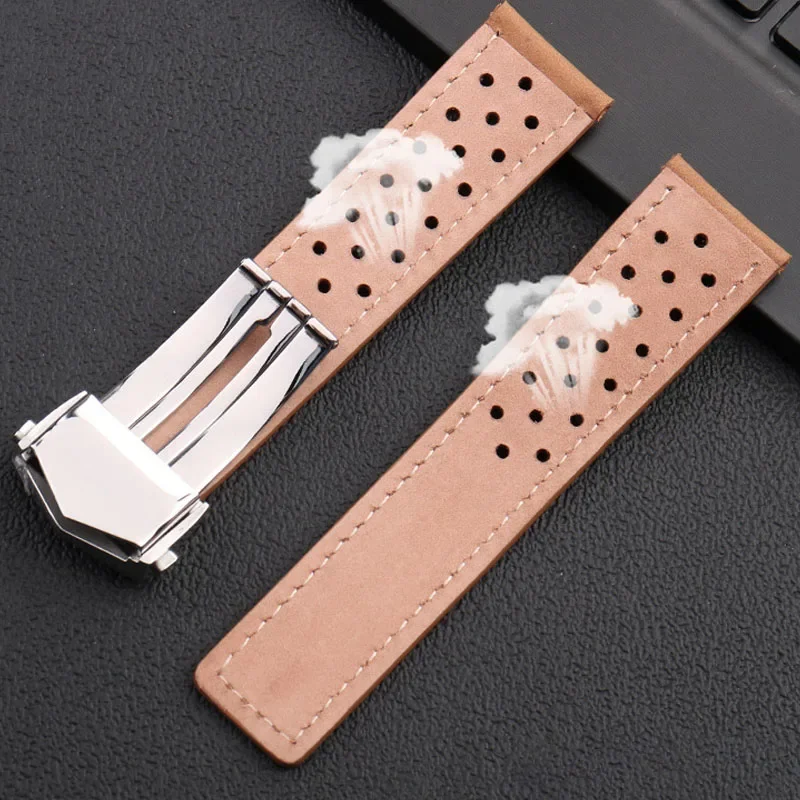 New Matte Cowhide Leather Watchband for TAG HEUER CARRERA Monaco Series Watch Strap Wristbelt Vintage Brown 20mm 22mm Bracelet