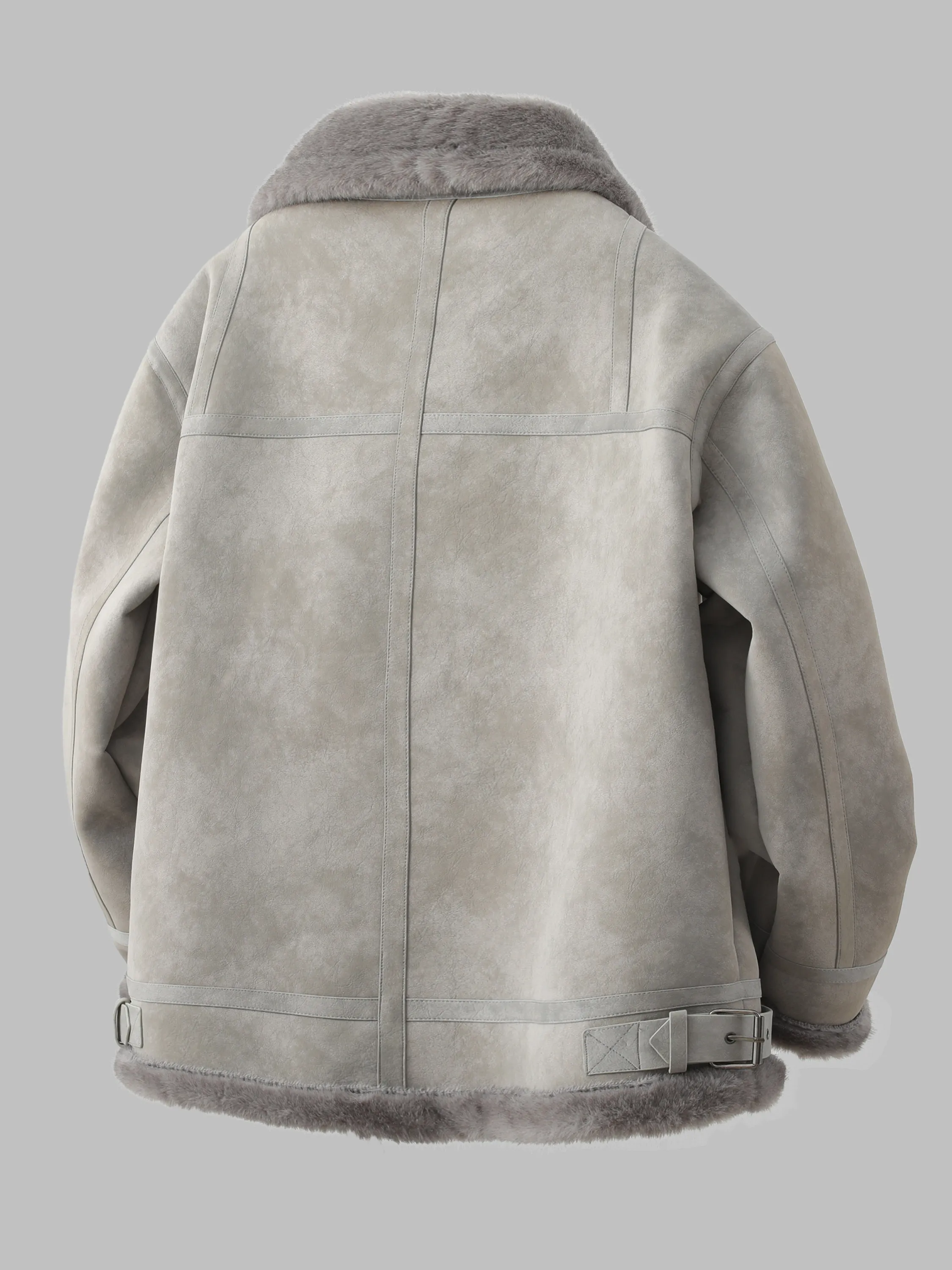  Korean Style Men's Leather And Fur Jacket Thickened Autumn Winter Fashionable Workwear Youth Cotton Coat Zipper Dec...