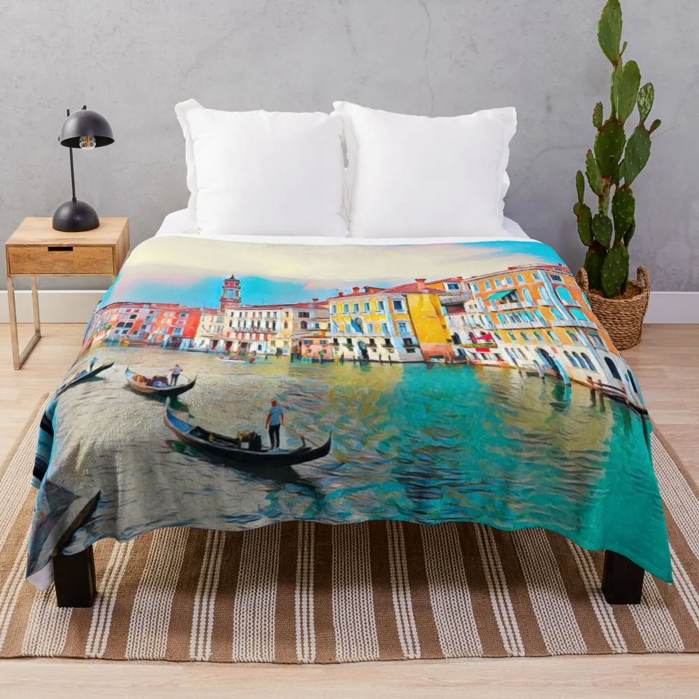 

Venice Italy Throw Blanket funny gift Custom sofa bed Blankets