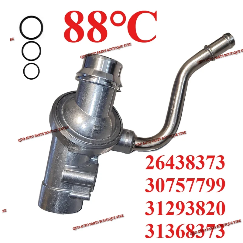 

88℃ 26438373 For Volvo V70 S80 XC60 XC70 124 135 136 156 30757799 31293820 Engine Coolant Thermostat Housing Cover Assembly
