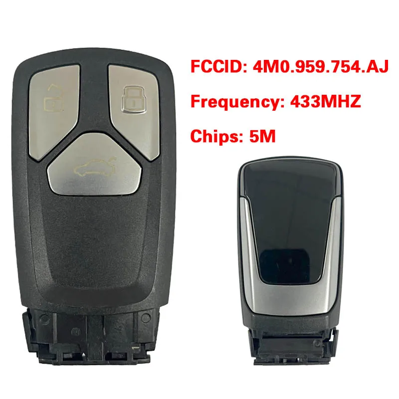 CN008050 MLB Suitable for Audi Q7 original remote control key 3 buttons 433Mhz 5M chip FCC: 4M0 959 754 AJ Keyless GO