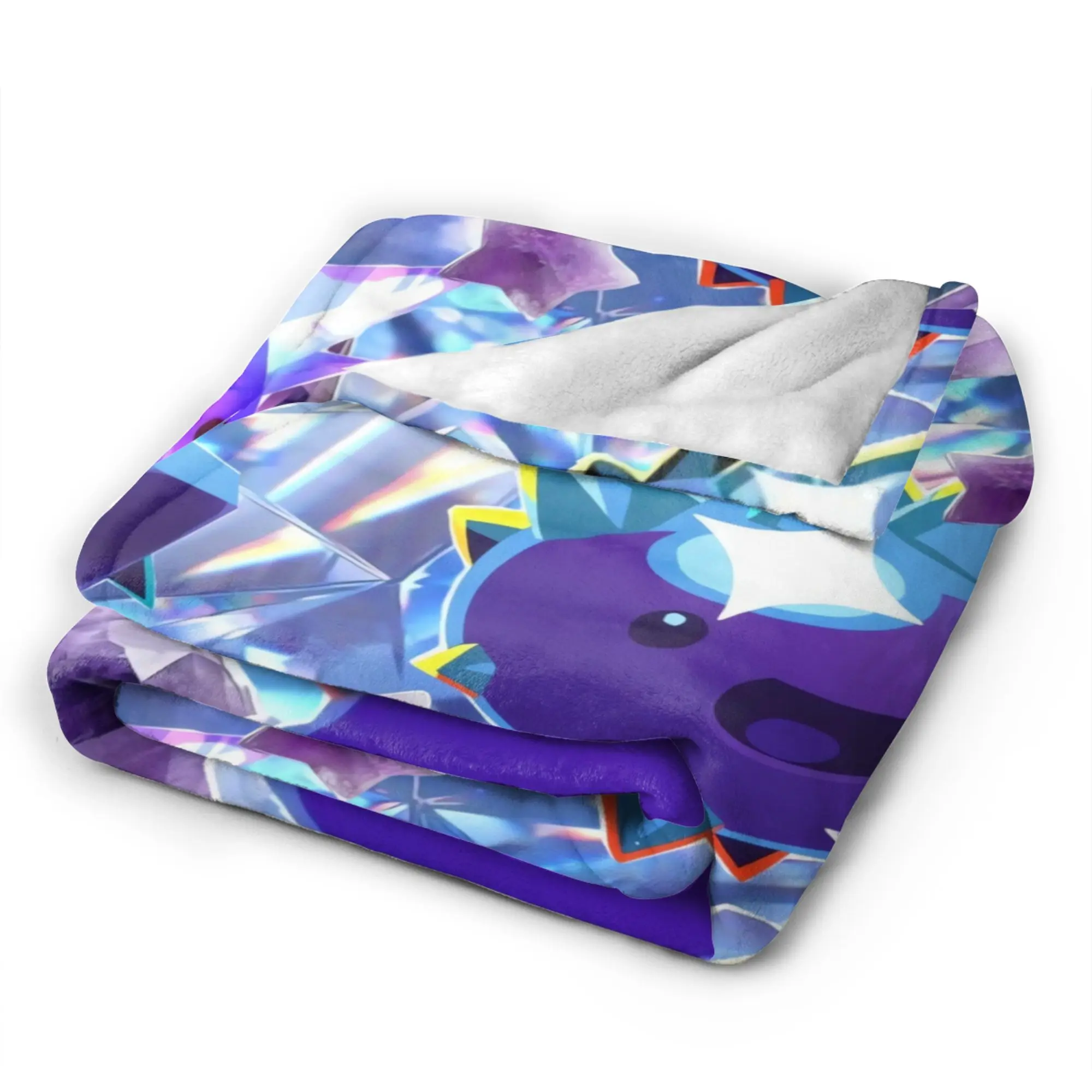 Glitter Purple Slime Rancher Warm Blanket  Kids Adult Plush Bedding Throws Funny Couch Bed Flannel Bedspread Sofa Bed Cover