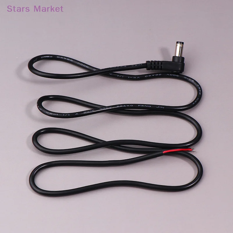 New 5.5 X 2.1mm/2.5mm Right Angle DC Power Cable DC Male Plug Power Connector Plug Connector Extension Line