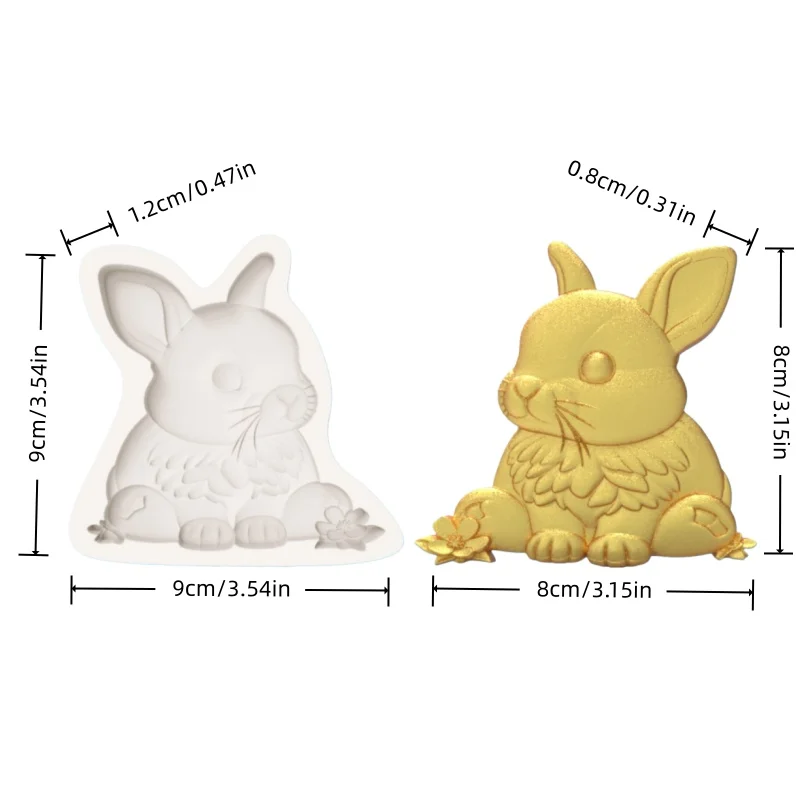 Easter-Themed Dessert Chocolate Fondant, Handmade Gift-Making Silicone Mold, Healing-Style Cute Sitting Bunny Mold
