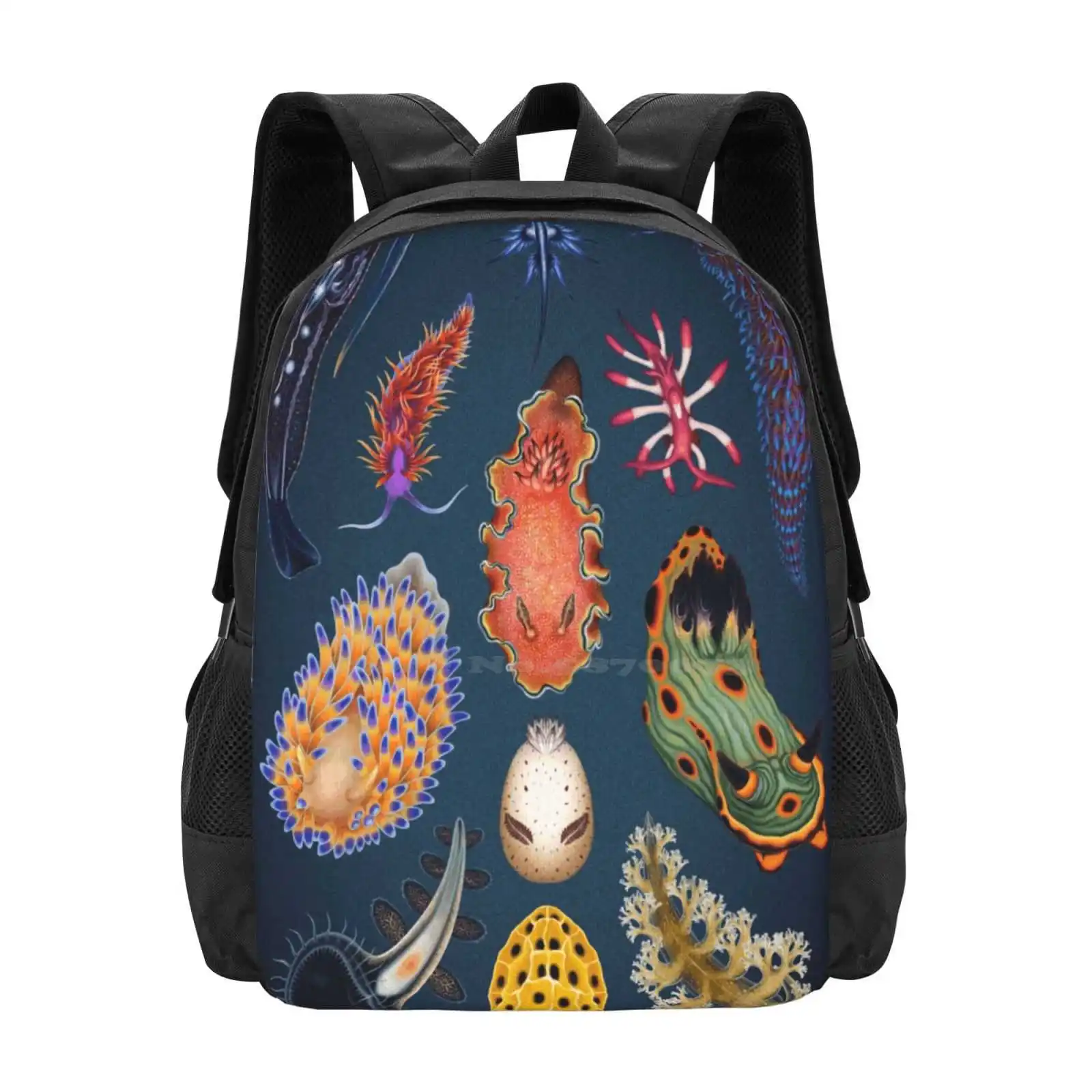 Nudibranchs Plate Bag Backpack For Men Women Girls Teenage Sea Slug Nudibranch Mollusc Mollusk Invertebrate Animal Creature