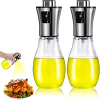 Oil Spray Bottle for Cooking,200 ml Oil Sprayer with funnel for Cooking ,Vinegar and Oil,Oil Dispenser,Leak-proof and Drip-Free